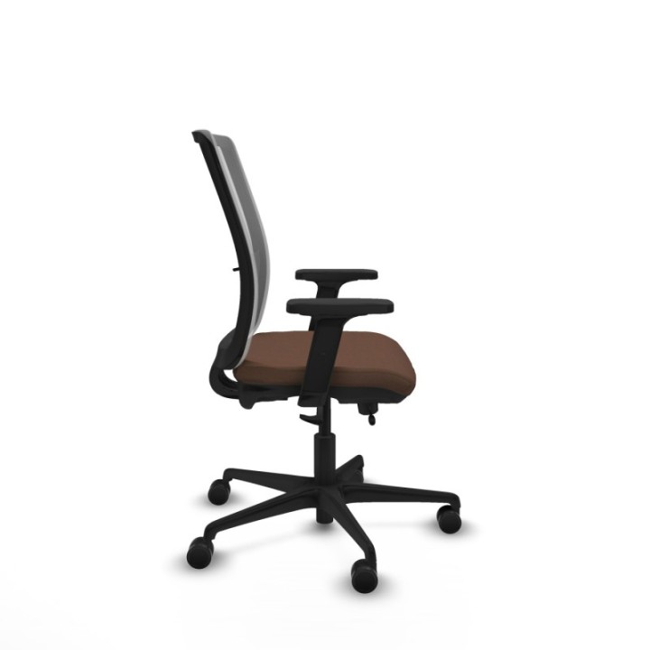 Haches traslack malla gris bali marrón oscuro brazos 2D base nailon ruedas 65mm nailon