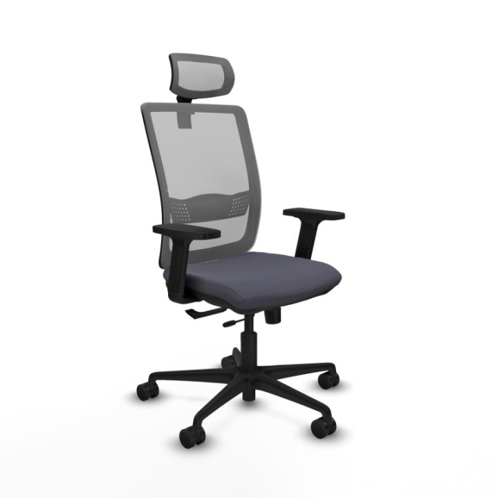 Haches traslack malla gris bali gris oscuro brazos 2D base nailon cabecero malla 2D ruedas 65mm nailon