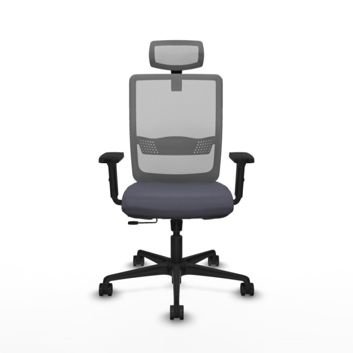 Haches traslack malla gris bali gris oscuro brazos 2D base nailon cabecero malla 2D ruedas 65mm nailon