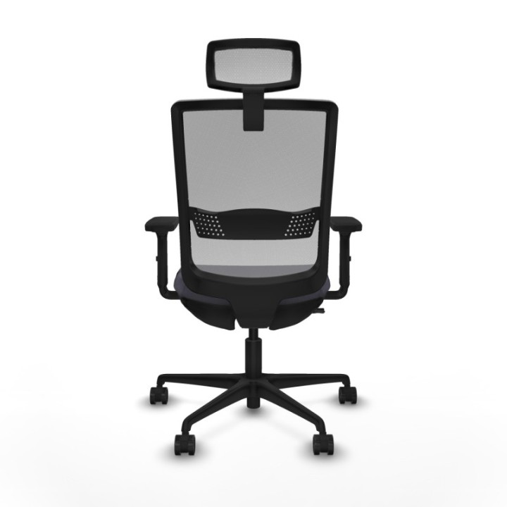 Haches traslack malla gris bali gris oscuro brazos 2D base nailon cabecero malla 2D ruedas 65mm nailon