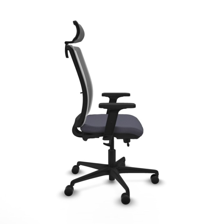 Haches traslack malla gris bali gris oscuro brazos 2D base nailon cabecero malla 2D ruedas 65mm nailon