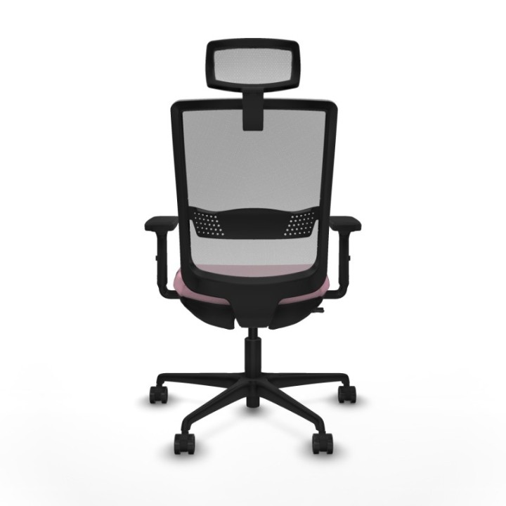 Haches traslack malla gris bali rosa brazos 2D base nailon cabecero malla 2D ruedas 65mm nailon