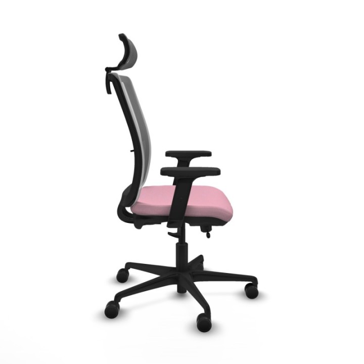 Haches traslack malla gris bali rosa brazos 2D base nailon cabecero malla 2D ruedas 65mm nailon