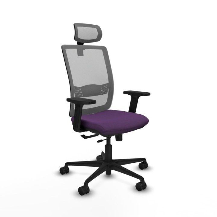 Haches traslack malla gris bali morado brazos 2D base nailon cabecero malla 2D ruedas 65mm nailon