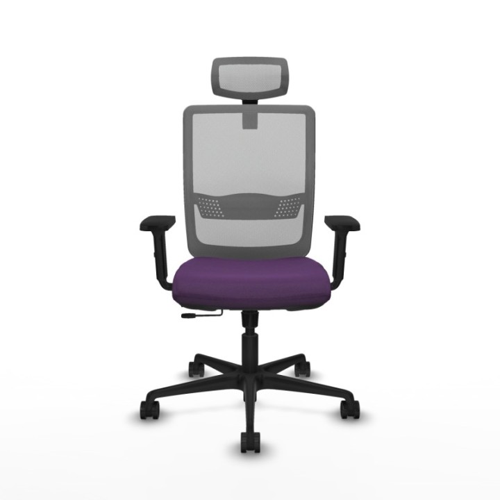 Haches traslack malla gris bali morado brazos 2D base nailon cabecero malla 2D ruedas 65mm nailon