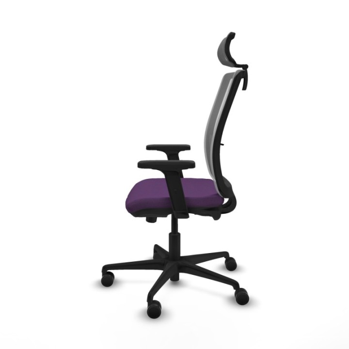 Haches traslack malla gris bali morado brazos 2D base nailon cabecero malla 2D ruedas 65mm nailon