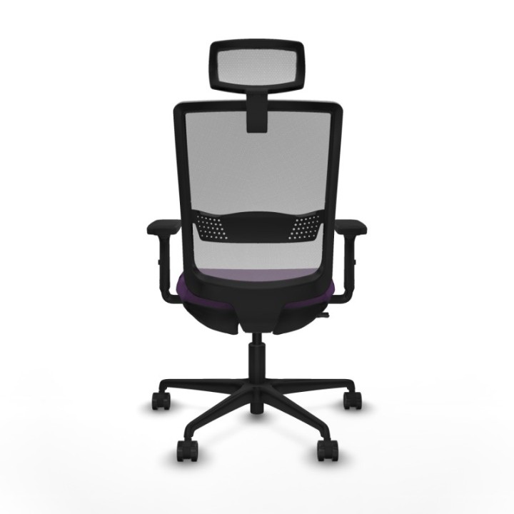 Haches traslack malla gris bali morado brazos 2D base nailon cabecero malla 2D ruedas 65mm nailon