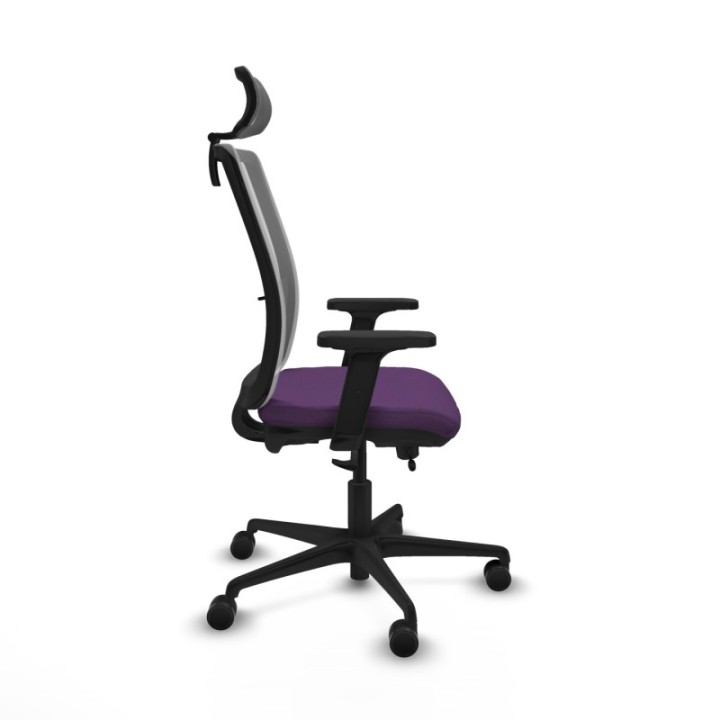 Haches traslack malla gris bali morado brazos 2D base nailon cabecero malla 2D ruedas 65mm nailon