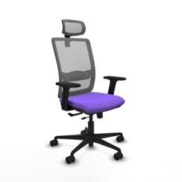 Haches traslack malla gris bali lila brazos 2D base nailon cabecero malla 2D ruedas 65mm nailon