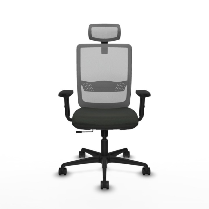 Haches traslack malla gris bali negro brazos 2D base nailon cabecero malla 2D ruedas 65mm nailon