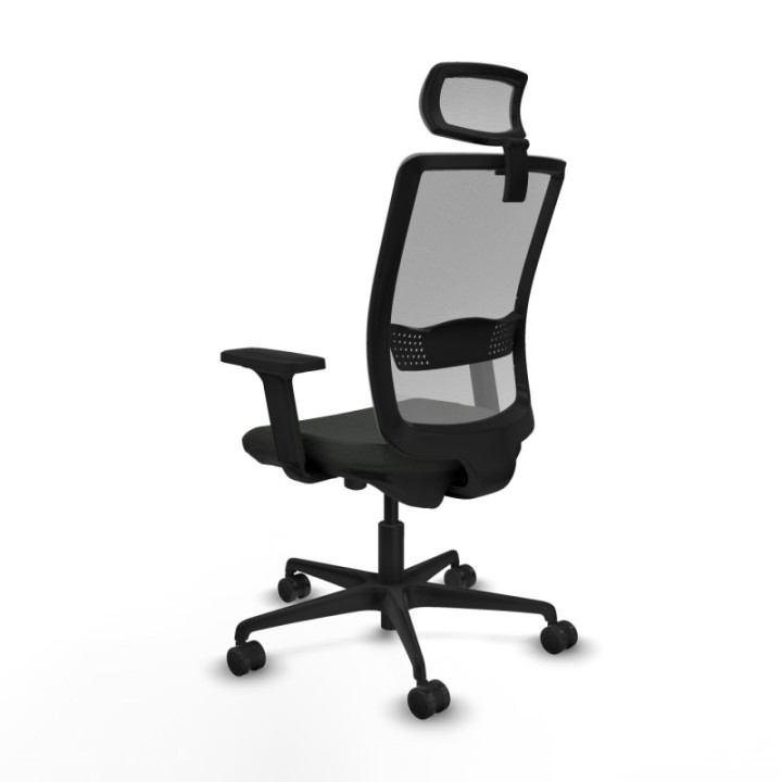 Haches traslack malla gris bali negro brazos 2D base nailon cabecero malla 2D ruedas 65mm nailon