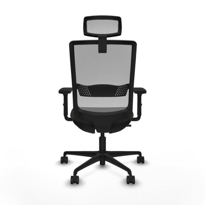 Haches traslack malla gris bali negro brazos 2D base nailon cabecero malla 2D ruedas 65mm nailon