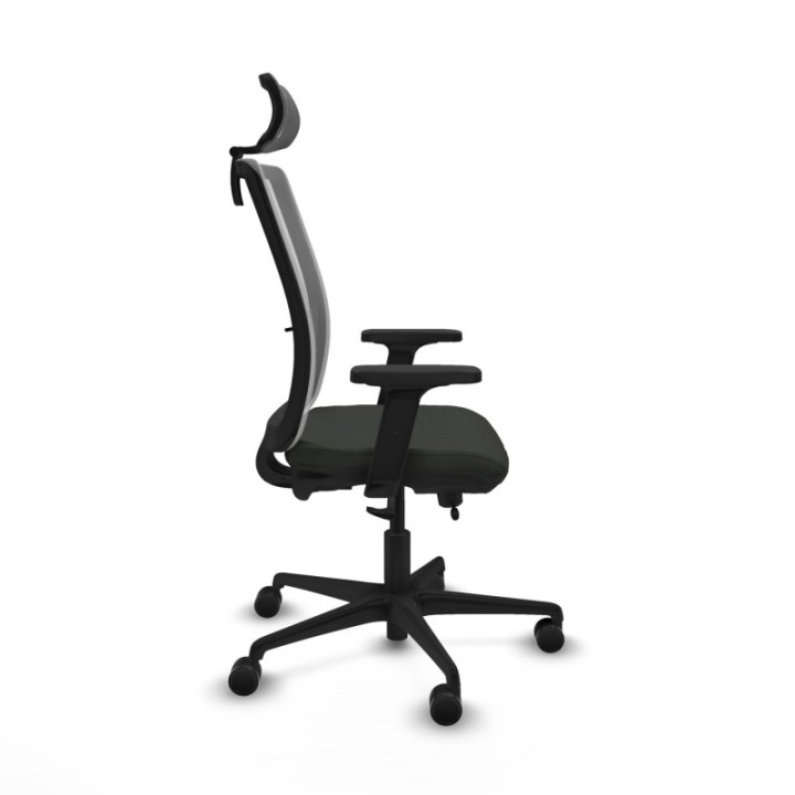 Haches traslack malla gris bali negro brazos 2D base nailon cabecero malla 2D ruedas 65mm nailon