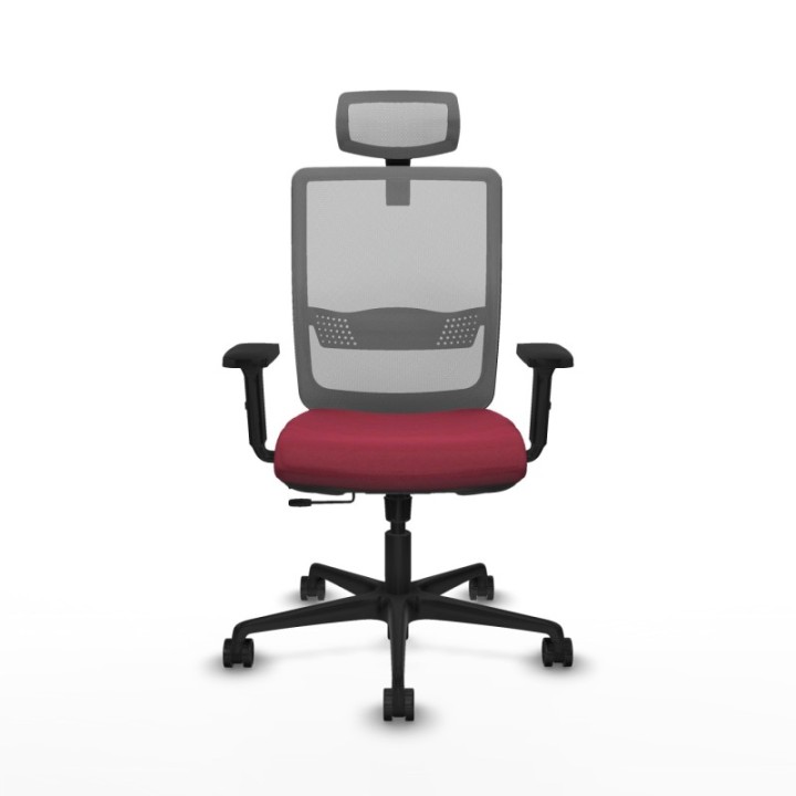 Haches traslack malla gris bali granate brazos 2D base nailon cabecero malla 2D ruedas 65mm nailon