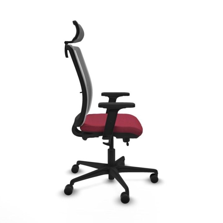 Haches traslack malla gris bali granate brazos 2D base nailon cabecero malla 2D ruedas 65mm nailon