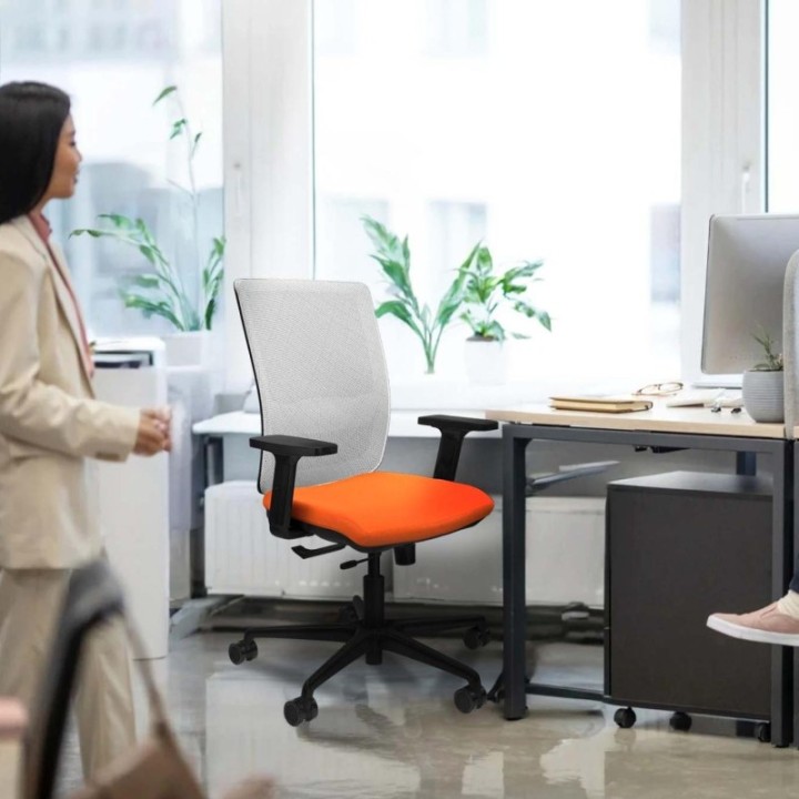 Haches traslack malla negra bali blanco brazos 2D base nailon ruedas 65mm nailon