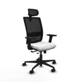 Haches traslack malla negra bali blanco brazos 2D base nailon cabecero malla 2D ruedas 65mm nailon