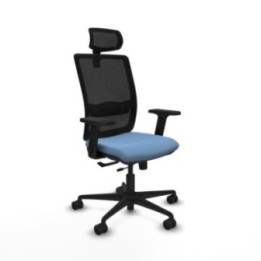 Haches traslack malla negra bali azul cielo brazos 2D base nailon cabecero malla 2D ruedas 65mm nailon