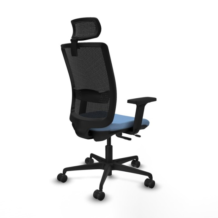 Haches traslack malla negra bali azul cielo brazos 2D base nailon cabecero malla 2D ruedas 65mm nailon