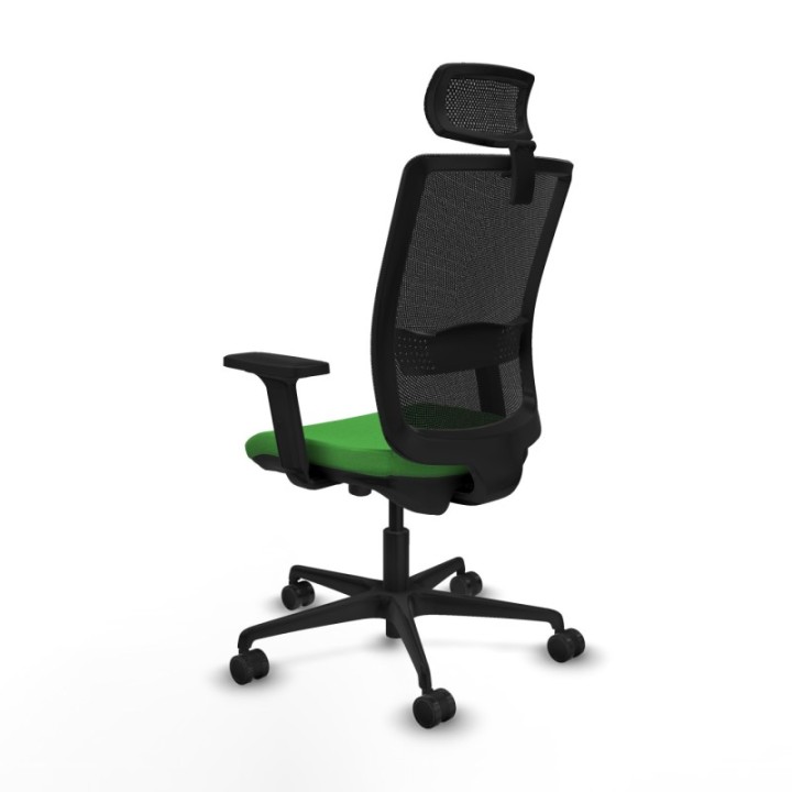 Haches traslack malla negra bali verde brazos 2D base nailon cabecero malla 2D ruedas 65mm nailon