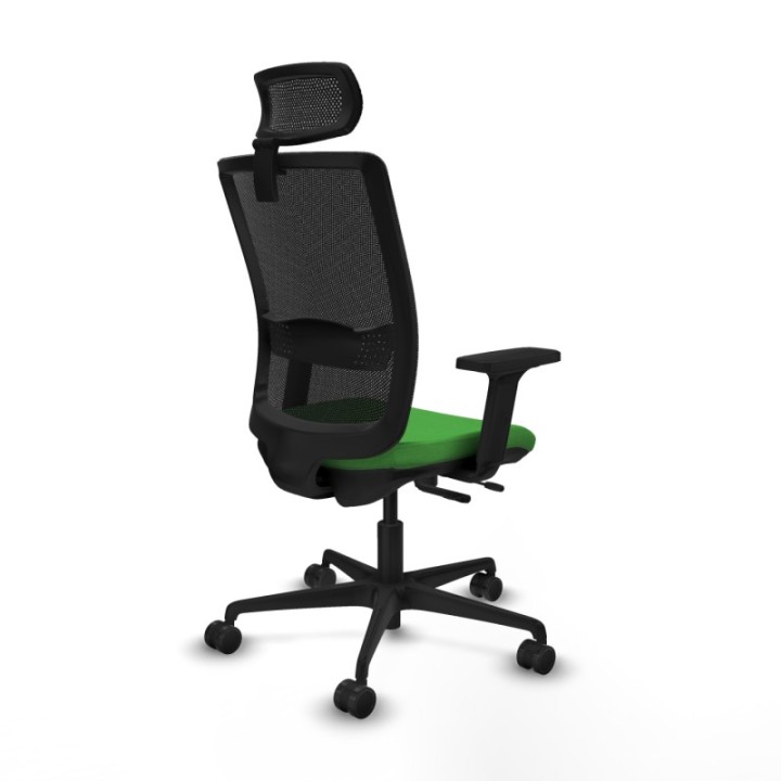 Haches traslack malla negra bali verde brazos 2D base nailon cabecero malla 2D ruedas 65mm nailon