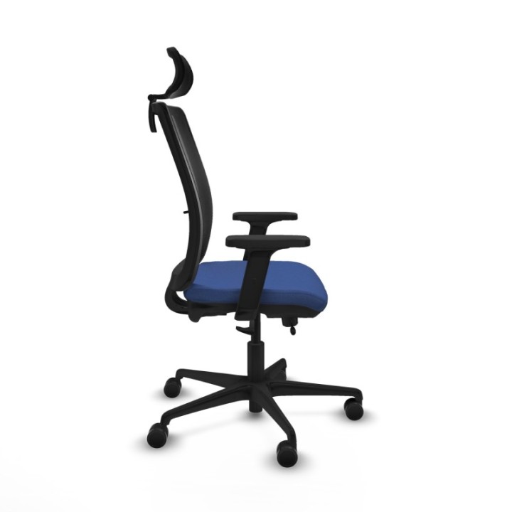 Haches traslack malla negra bali azul marino brazos 2D base nailon cabecero malla 2D ruedas 65mm nailon