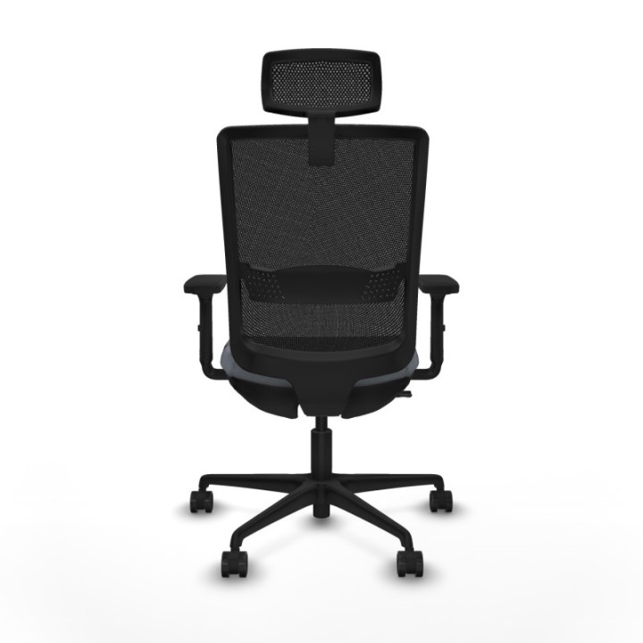 Haches traslack malla negra bali gris brazos 2D base nailon cabecero malla 2D ruedas 65mm nailon