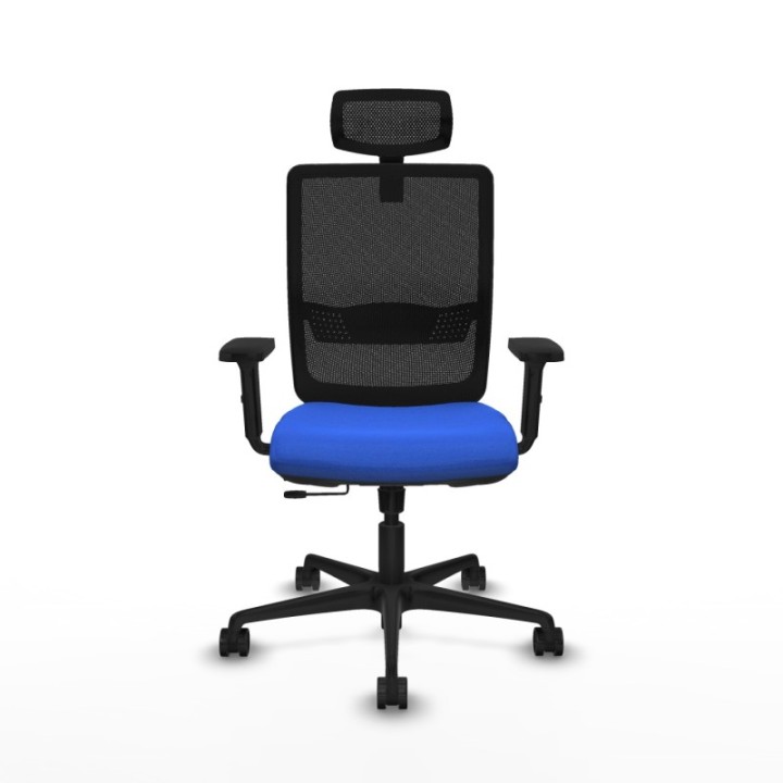 Haches traslack malla negra bali azul brazos 2D base nailon cabecero malla 2D ruedas 65mm nailon