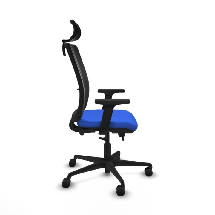 Haches traslack malla negra bali azul brazos 2D base nailon cabecero malla 2D ruedas 65mm nailon