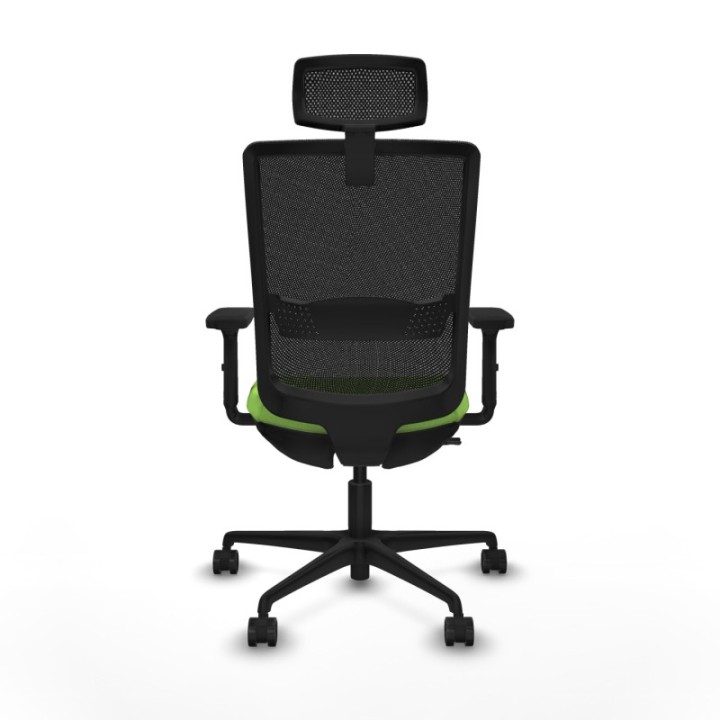 Haches traslack malla negra bali pistacho brazos 2D base nailon cabecero malla 2D ruedas 65mm nailon