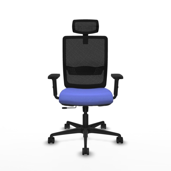 Haches traslack malla negra bali azul claro brazos 2D base nailon cabecero malla 2D ruedas 65mm nailon