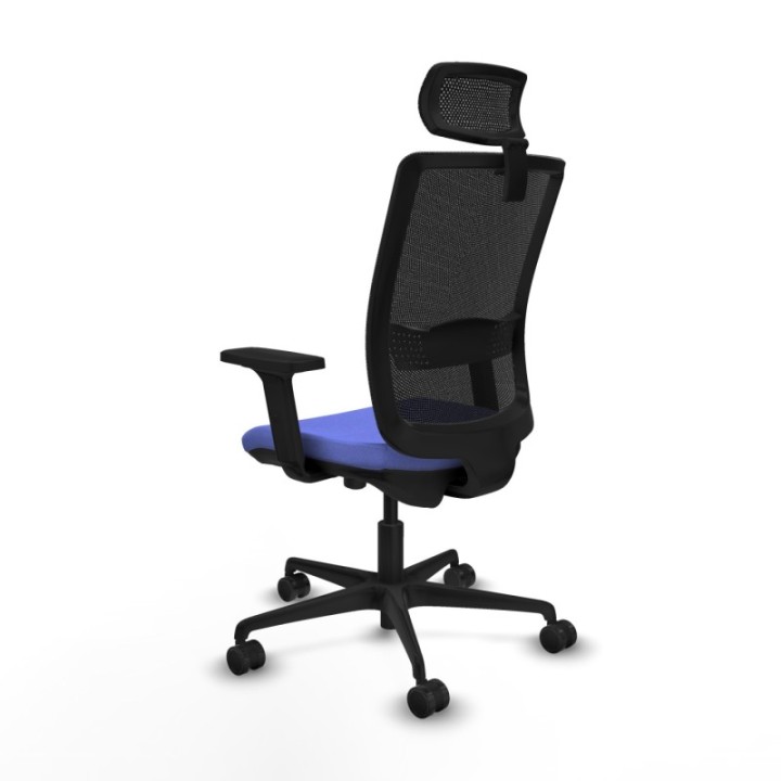 Haches traslack malla negra bali azul claro brazos 2D base nailon cabecero malla 2D ruedas 65mm nailon