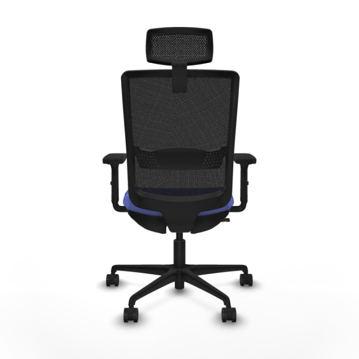 Haches traslack malla negra bali azul claro brazos 2D base nailon cabecero malla 2D ruedas 65mm nailon