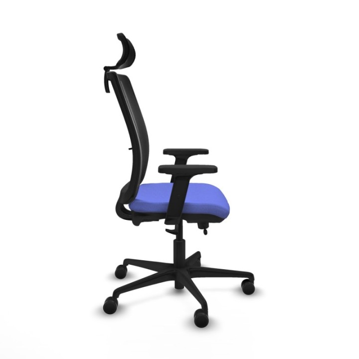 Haches traslack malla negra bali azul claro brazos 2D base nailon cabecero malla 2D ruedas 65mm nailon