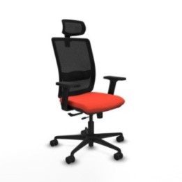 Haches traslack malla negra bali naranja oscuro brazos 2D base nailon cabecero malla 2D ruedas 65mm nailon