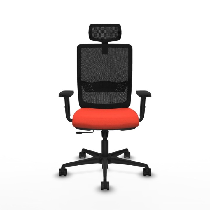 Haches traslack malla negra bali naranja oscuro brazos 2D base nailon cabecero malla 2D ruedas 65mm nailon