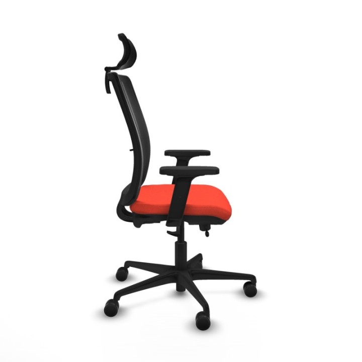 Haches traslack malla negra bali naranja oscuro brazos 2D base nailon cabecero malla 2D ruedas 65mm nailon