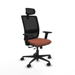 Haches traslack malla negra bali marrón brazos 2D base nailon cabecero malla 2D ruedas 65mm nailon