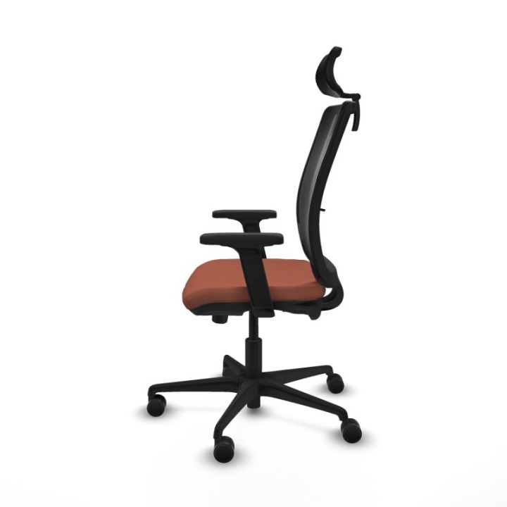 Haches traslack malla negra bali marrón brazos 2D base nailon cabecero malla 2D ruedas 65mm nailon