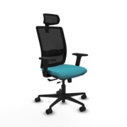 Haches traslack malla negra bali turquesa brazos 2D base nailon cabecero malla 2D ruedas 65mm nailon