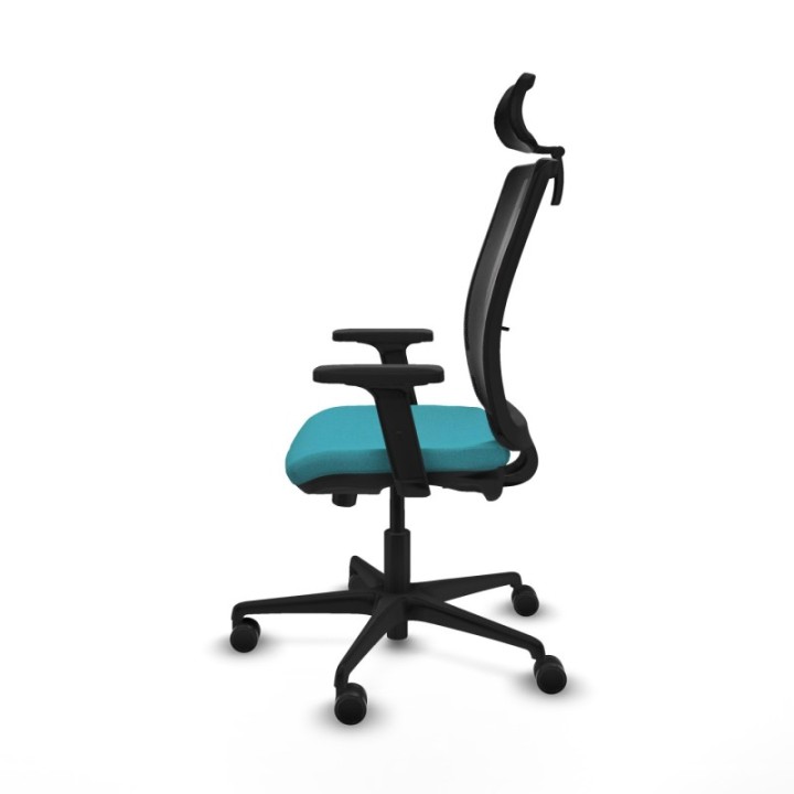 Haches traslack malla negra bali turquesa brazos 2D base nailon cabecero malla 2D ruedas 65mm nailon