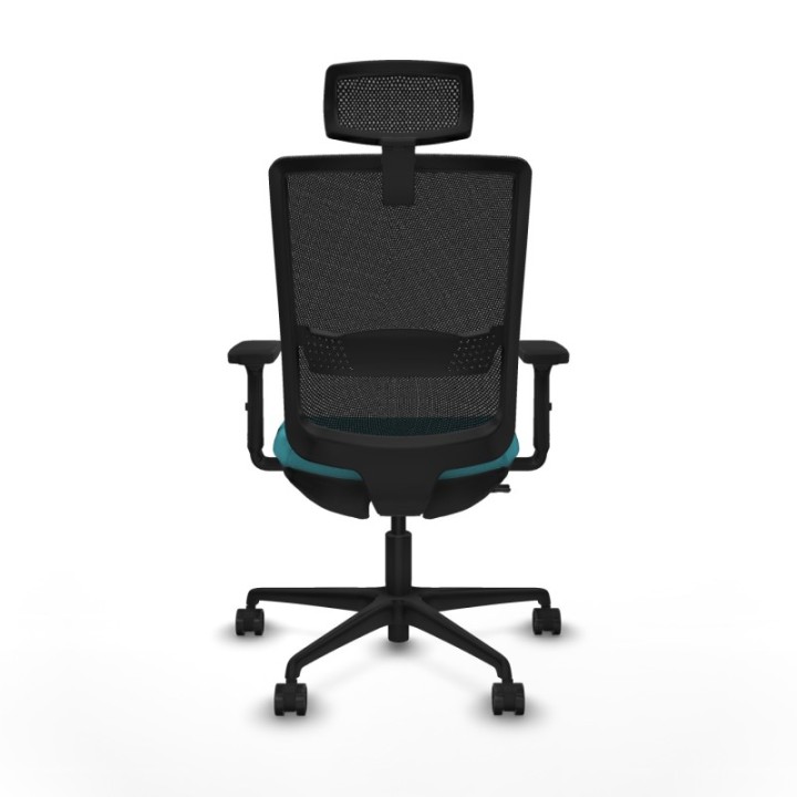 Haches traslack malla negra bali turquesa brazos 2D base nailon cabecero malla 2D ruedas 65mm nailon