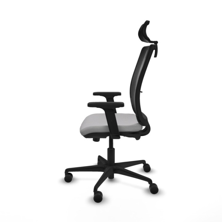 Haches traslack malla negra bali gris claro brazos 2D base nailon cabecero malla 2D ruedas 65mm nailon