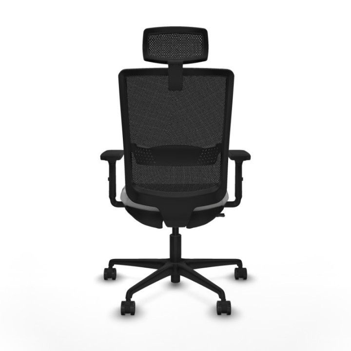 Haches traslack malla negra bali gris claro brazos 2D base nailon cabecero malla 2D ruedas 65mm nailon