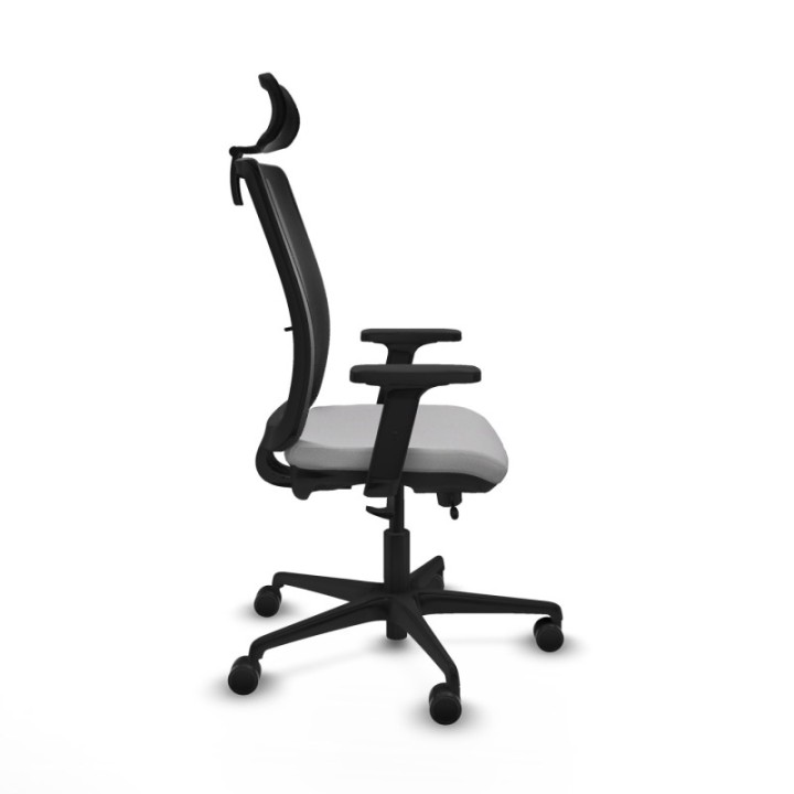 Haches traslack malla negra bali gris claro brazos 2D base nailon cabecero malla 2D ruedas 65mm nailon