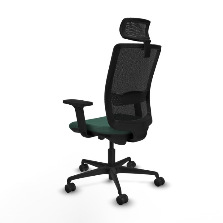 Haches traslack malla negra bali verde botella brazos 2D base nailon cabecero malla 2D ruedas 65mm nailon