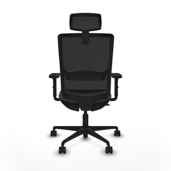 Haches traslack malla negra bali verde botella brazos 2D base nailon cabecero malla 2D ruedas 65mm nailon