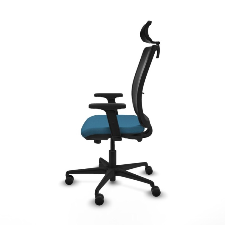 Haches traslack malla negra bali verde petroleo brazos 2D base nailon cabecero malla 2D ruedas 65mm nailon