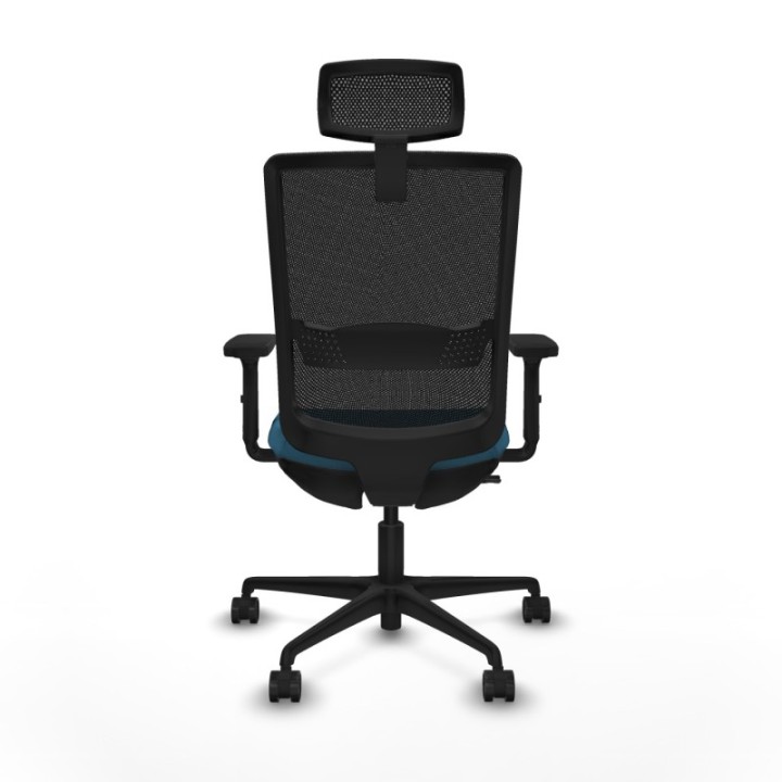 Haches traslack malla negra bali verde petroleo brazos 2D base nailon cabecero malla 2D ruedas 65mm nailon