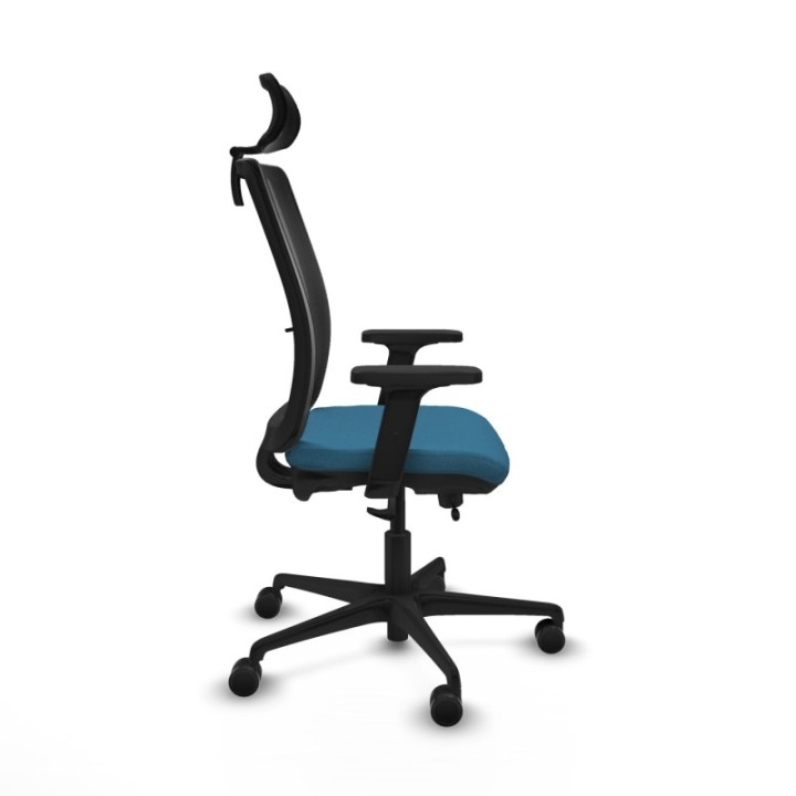 Haches traslack malla negra bali verde petroleo brazos 2D base nailon cabecero malla 2D ruedas 65mm nailon